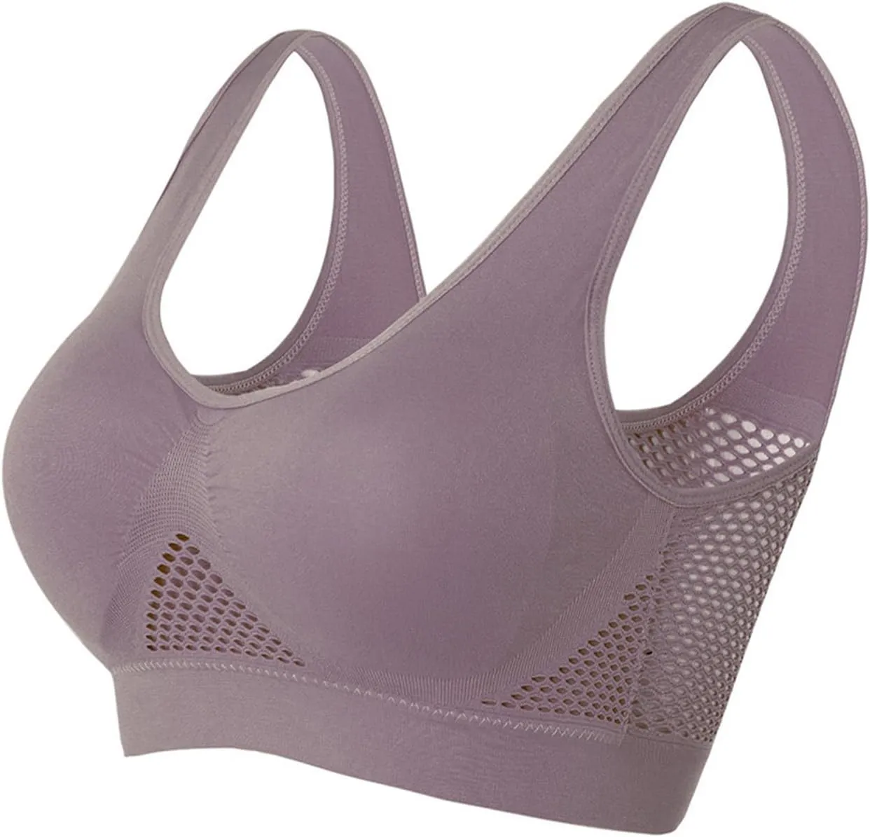 Sports Bra 4 PC for Women Seamless Uplift Air Bra Cotton High Impact Mesh Breathable Quick Dry Activity Workout Bra