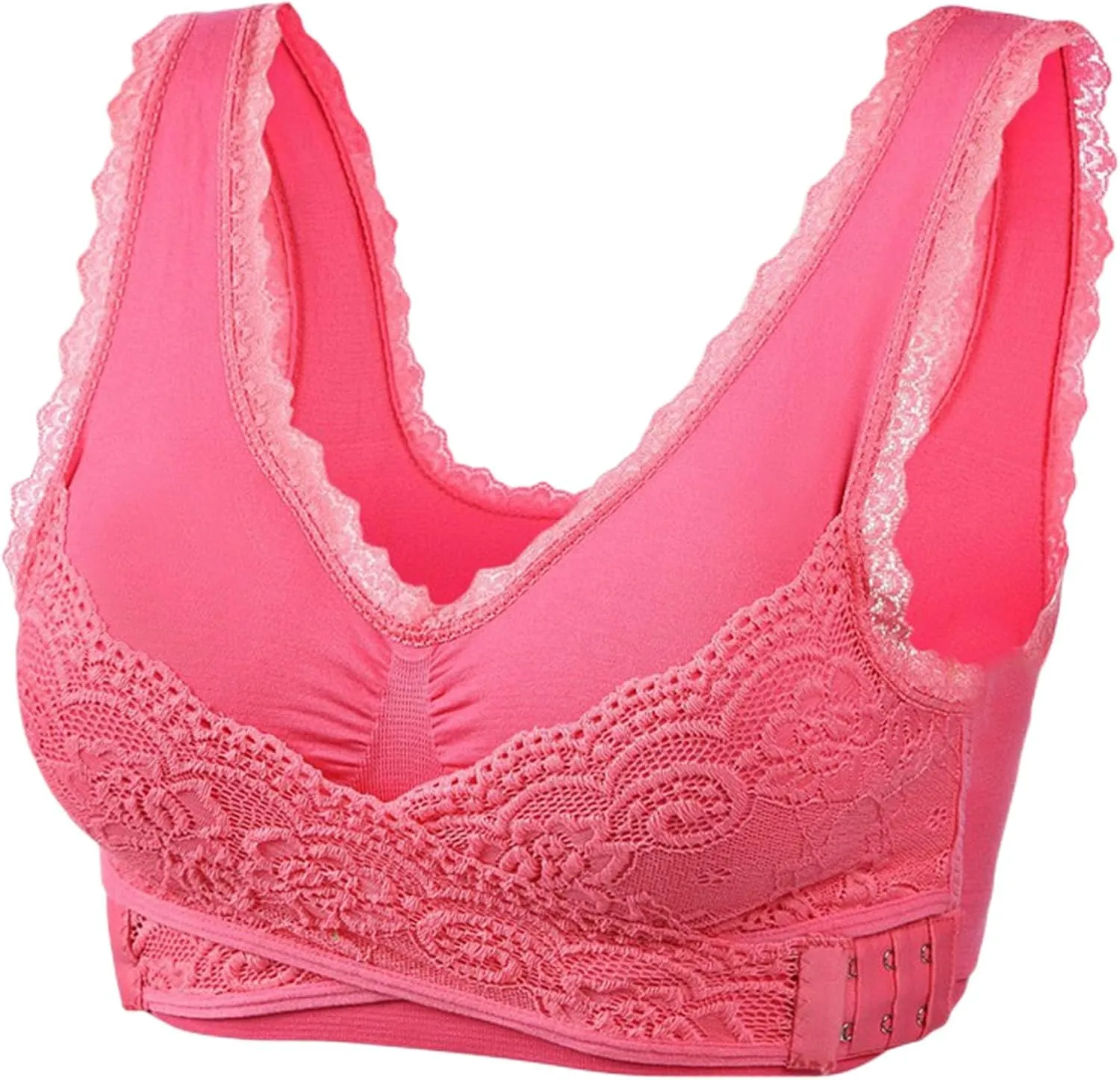 Sports Bra for Women Front Cross Side Buckle Lace Bras Seamless Bra Tank Top Sexy Wireless Push Up Bralette