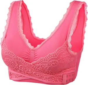 Sports Bra for Women Front Cross Side Buckle Lace Bras Seamless Bra Tank Top Sexy Wireless Push Up Bralette