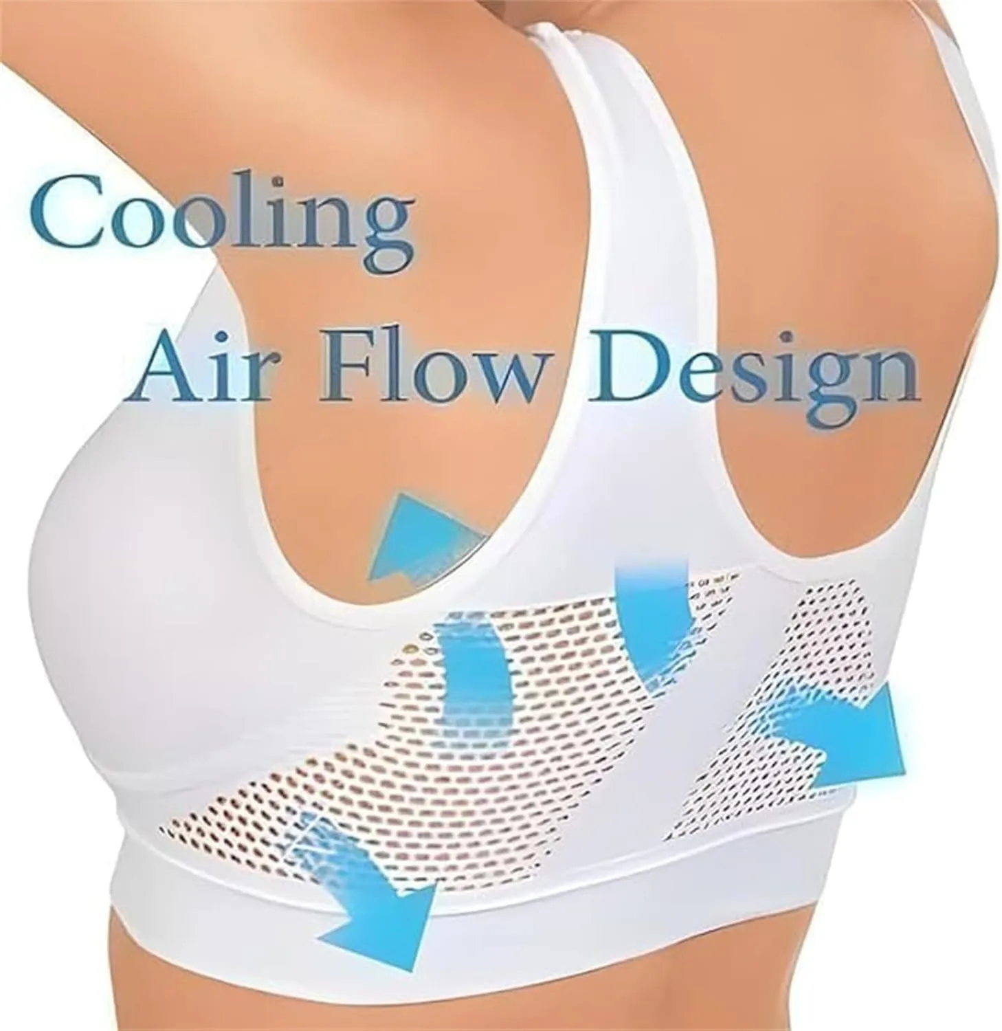 Sports Bras for Women 2025 Cool Liftup Air Bra Summer Ultra-Thin Comfort Mesh Sports Bra Anti-Sagging Breasts Bras