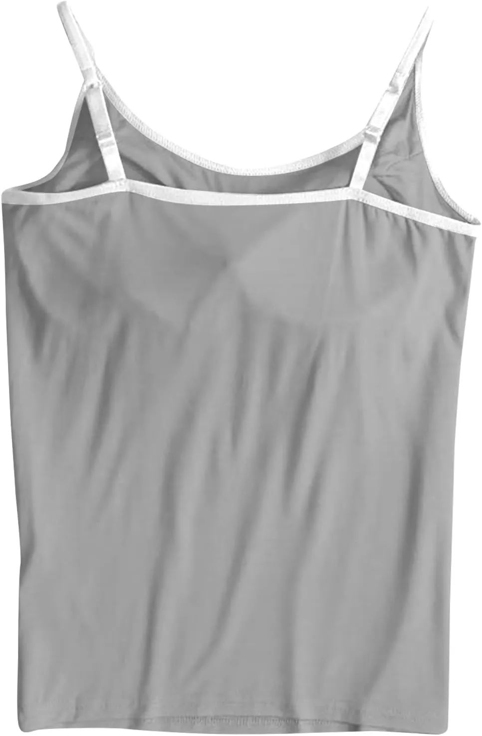 Sports Bras for Women Adjustable Spaghetti Strap Shelf Camisole Padded Undershirts with Built Bra Ribbed Tank Tops