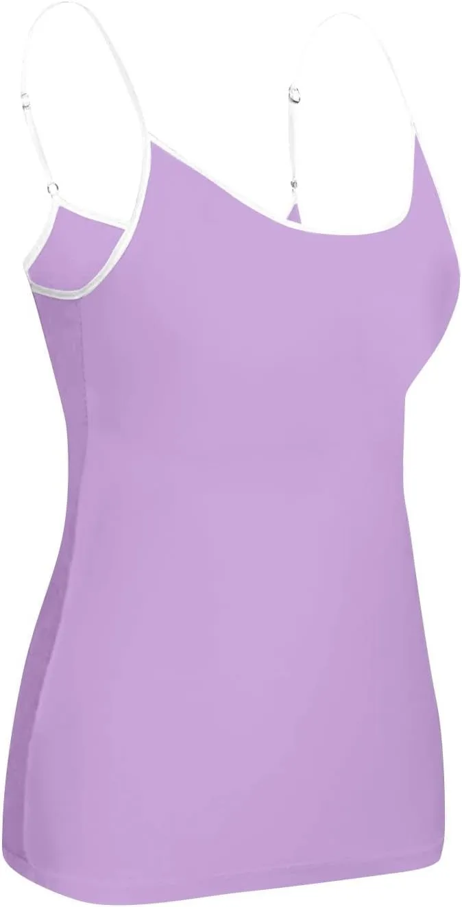 Sports Bras for Women Adjustable Spaghetti Strap Shelf Camisole Padded Undershirts with Built Bra Ribbed Tank Tops