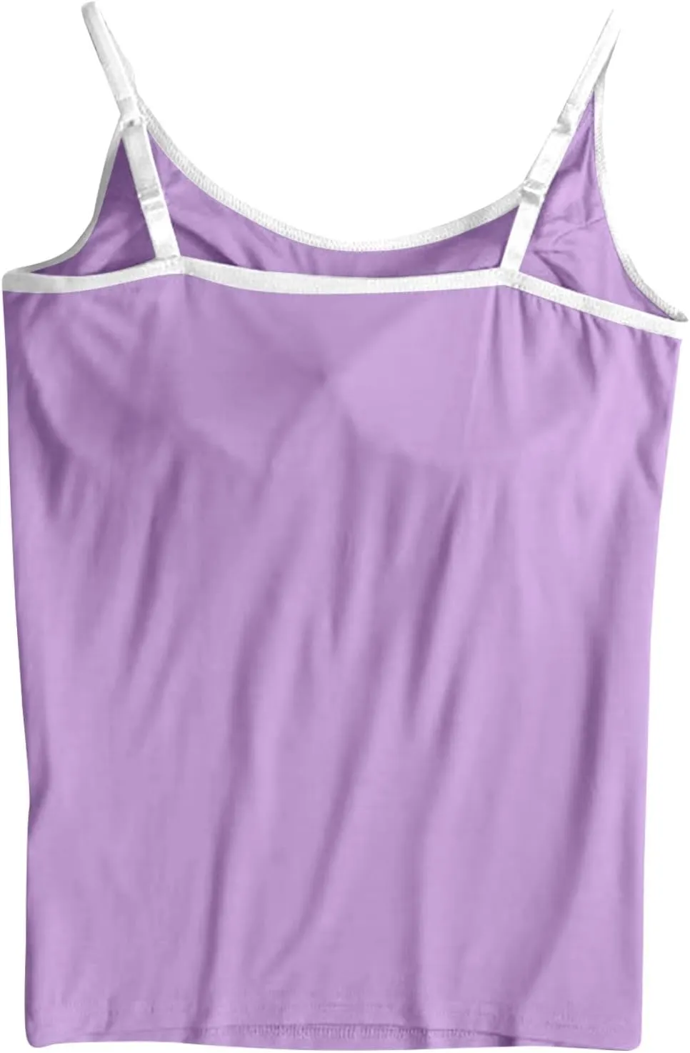 Sports Bras for Women Adjustable Spaghetti Strap Shelf Camisole Padded Undershirts with Built Bra Ribbed Tank Tops