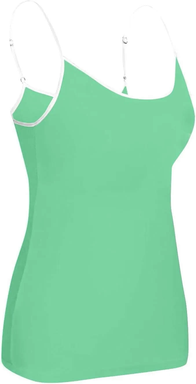 Sports Bras for Women Adjustable Spaghetti Strap Shelf Camisole Padded Undershirts with Built Bra Ribbed Tank Tops