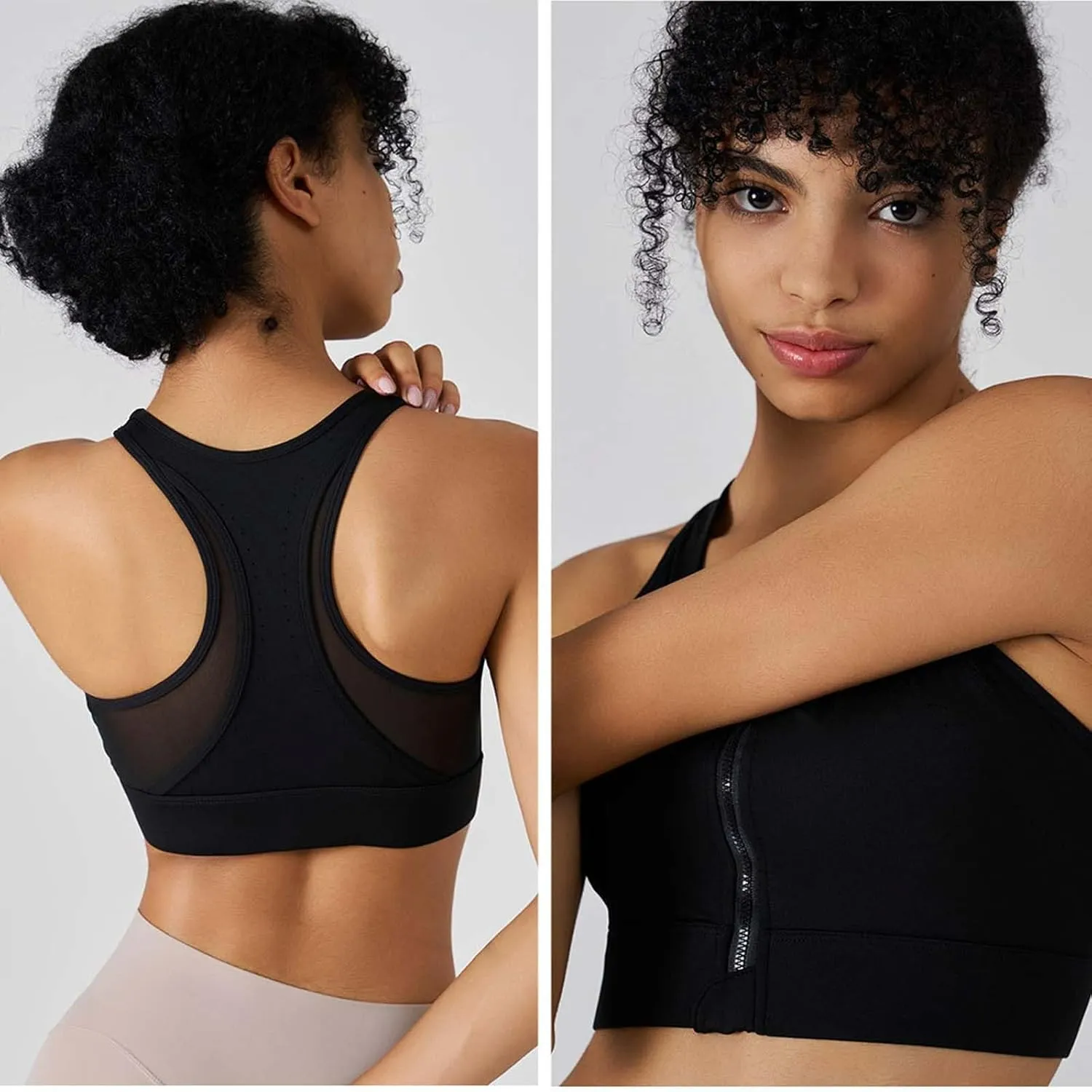 Sports Bras for Women Front Zipper High Support Breathable Bralette Stretch Quick Dry Workout Gym Fitness Yoga Bras