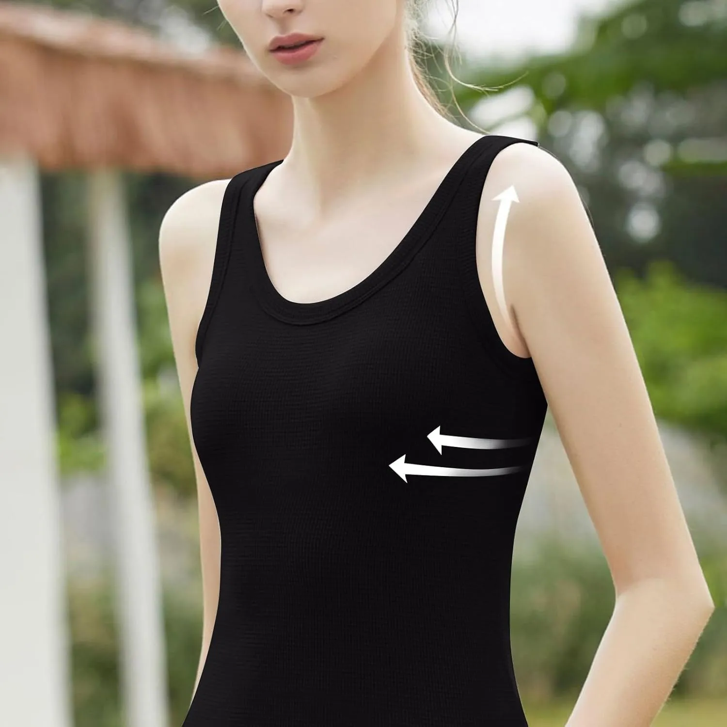Sports Bras for Women Shapewear Built-in Bra Tank High Strechy Sleeveless Slim Fit Tops Camisole Workout Tops