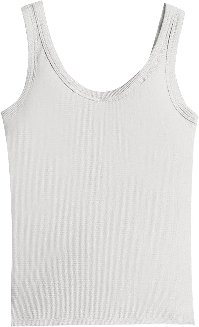 Sports Bras for Women Shapewear Built-in Bra Tank High Strechy Sleeveless Slim Fit Tops Camisole Workout Tops