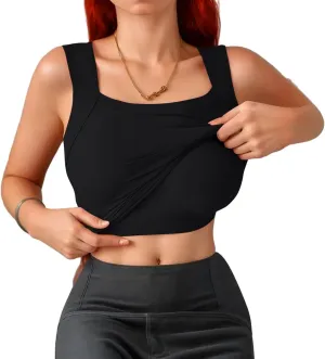 Sports Bras for Women Shapewear Built-in Bra Tank High Strechy Sleeveless Slim Fit Tops Camisole Workout Tops