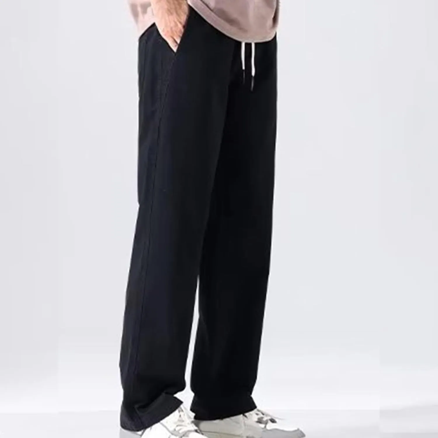 Stretch Cargo Pants,Men's Casual Regular Fit Smart Pants Elastic Waist Tracksuit Bottoms Drawstring Sweatpants Wide Leg