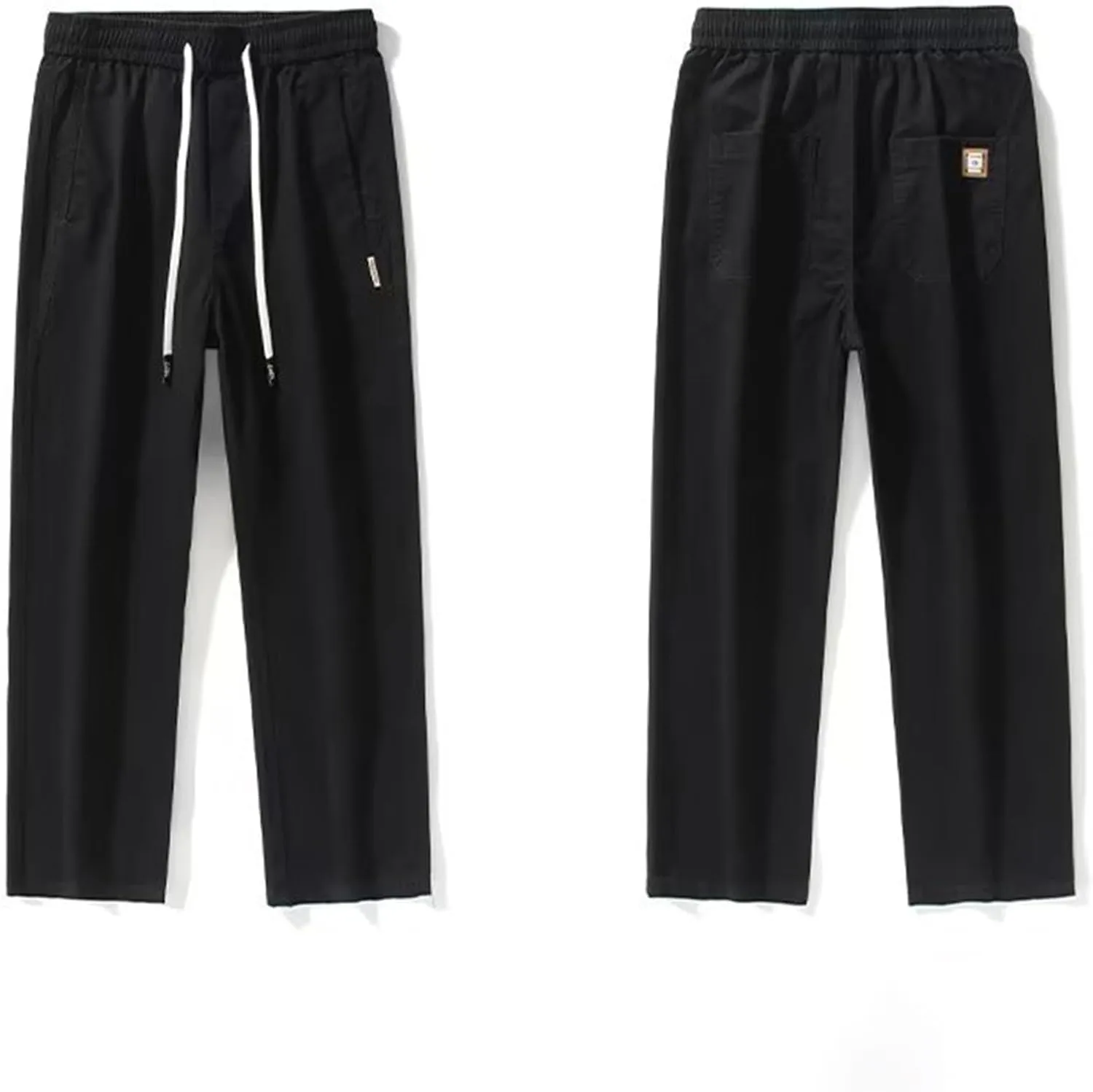 Stretch Cargo Pants,Men's Casual Regular Fit Smart Pants Elastic Waist Tracksuit Bottoms Drawstring Sweatpants Wide Leg