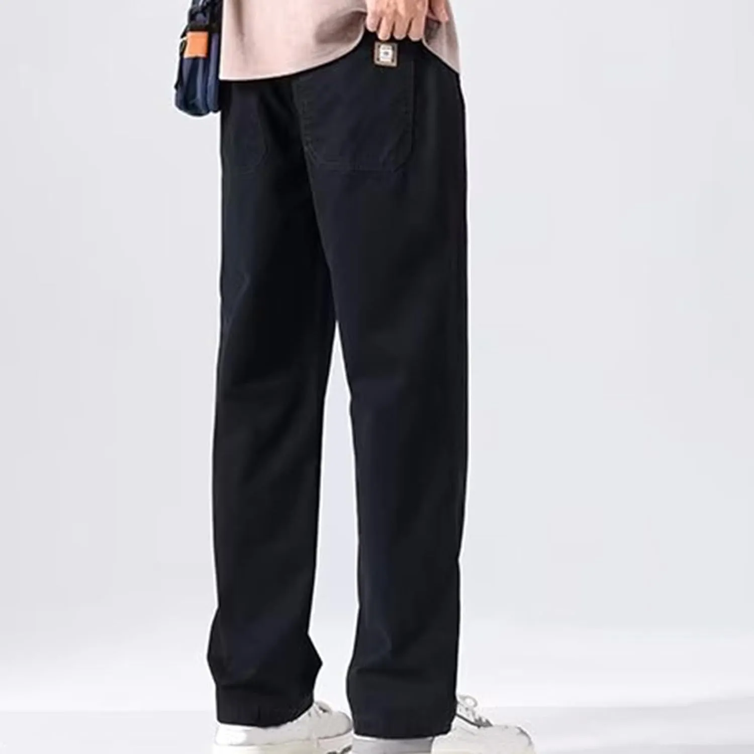 Stretch Cargo Pants,Men's Casual Regular Fit Smart Pants Elastic Waist Tracksuit Bottoms Drawstring Sweatpants Wide Leg