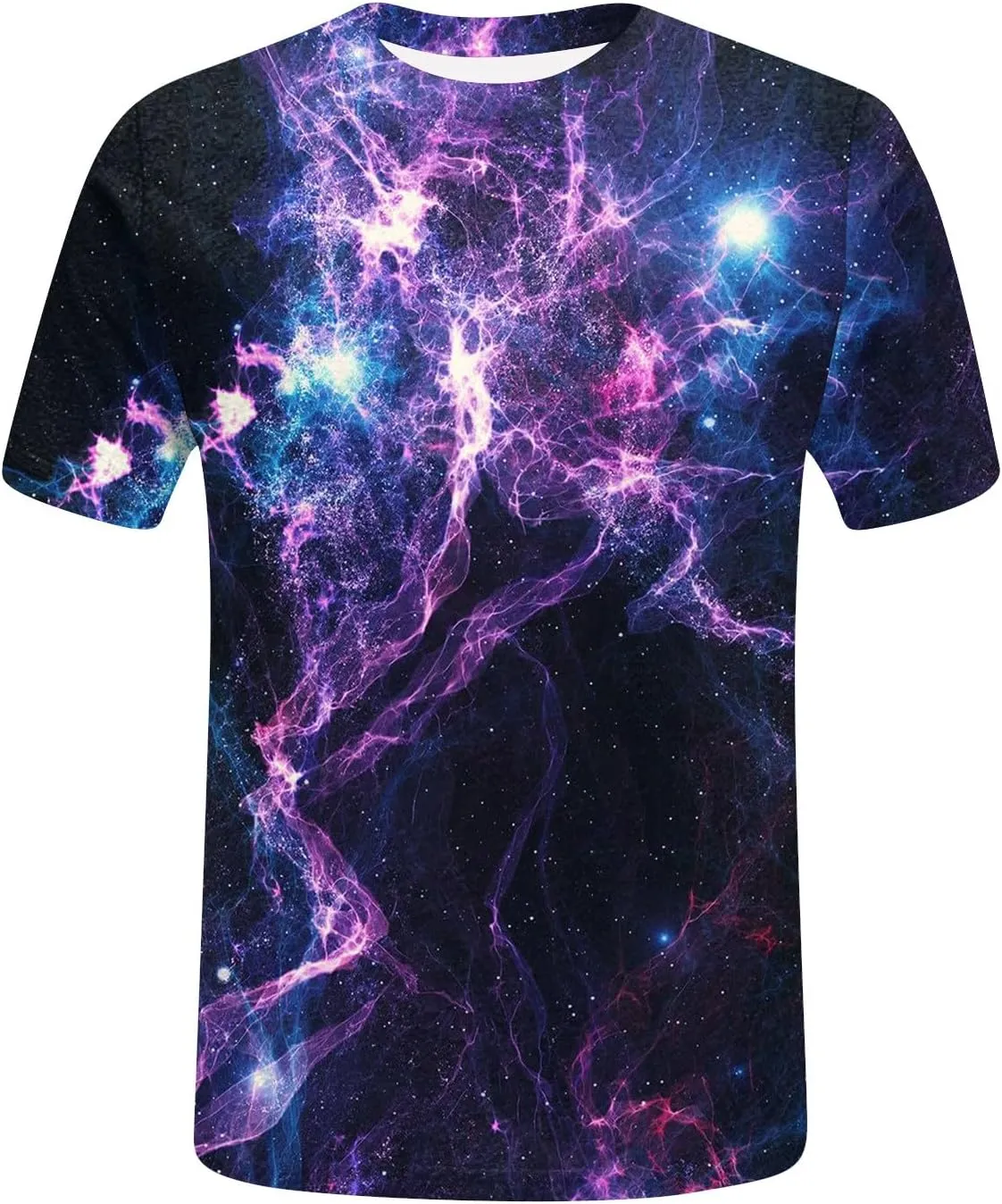 Summer Top for Women 2024 Novelty 3D Galaxy Universe Graphic Tees Short Sleeve Shirts Casual Cotton Tshirt Teen Girls Clothes