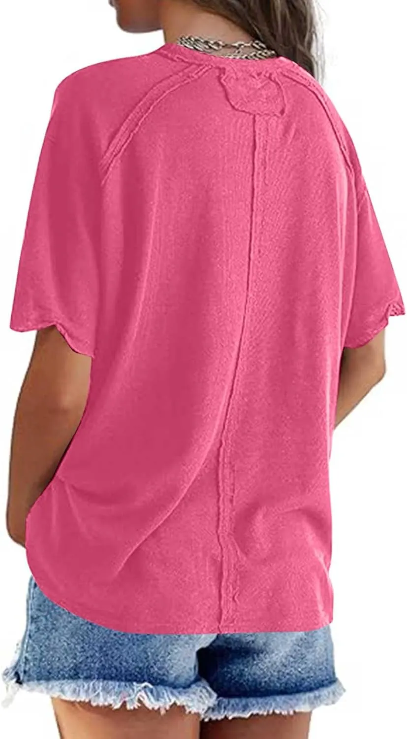 Summer Women Cotton Linen T-Shirt Tops Fashion Half Sleeve Floral Embroidered Shirts Casual Loose Boho Blouses Babydoll