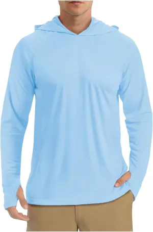 Sun Shirts for Men Hoodie Long Sleeve Casual UPF 50  Uv Protection Fishing Shirt Lightweight Quick Dry Athletic Shirt, X-Large