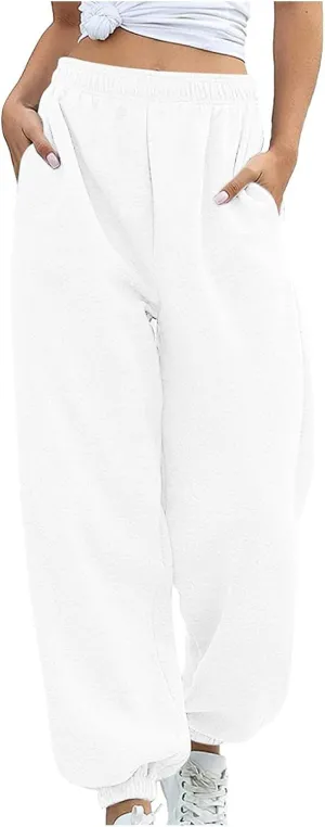 Sweatpants for Women 2024 Loose Fit Sport Yoga Pants Trendy Casual Wide Leg Pants Stylish Running Lounge Pant Trousers