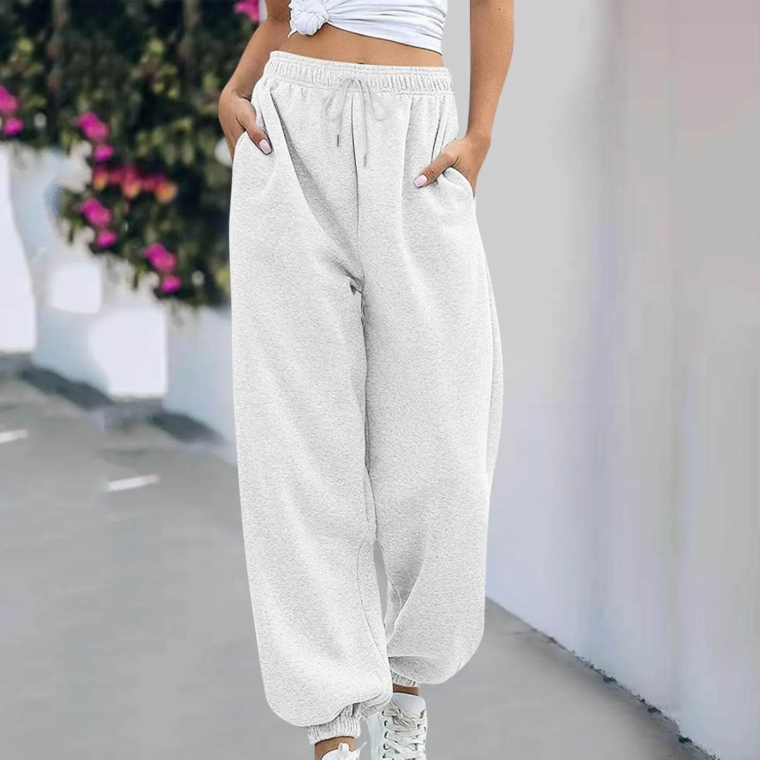 Sweatpants for Women 2024 Loose Fit Sport Yoga Pants Trendy Casual Wide Leg Pants Stylish Running Lounge Pant Trousers