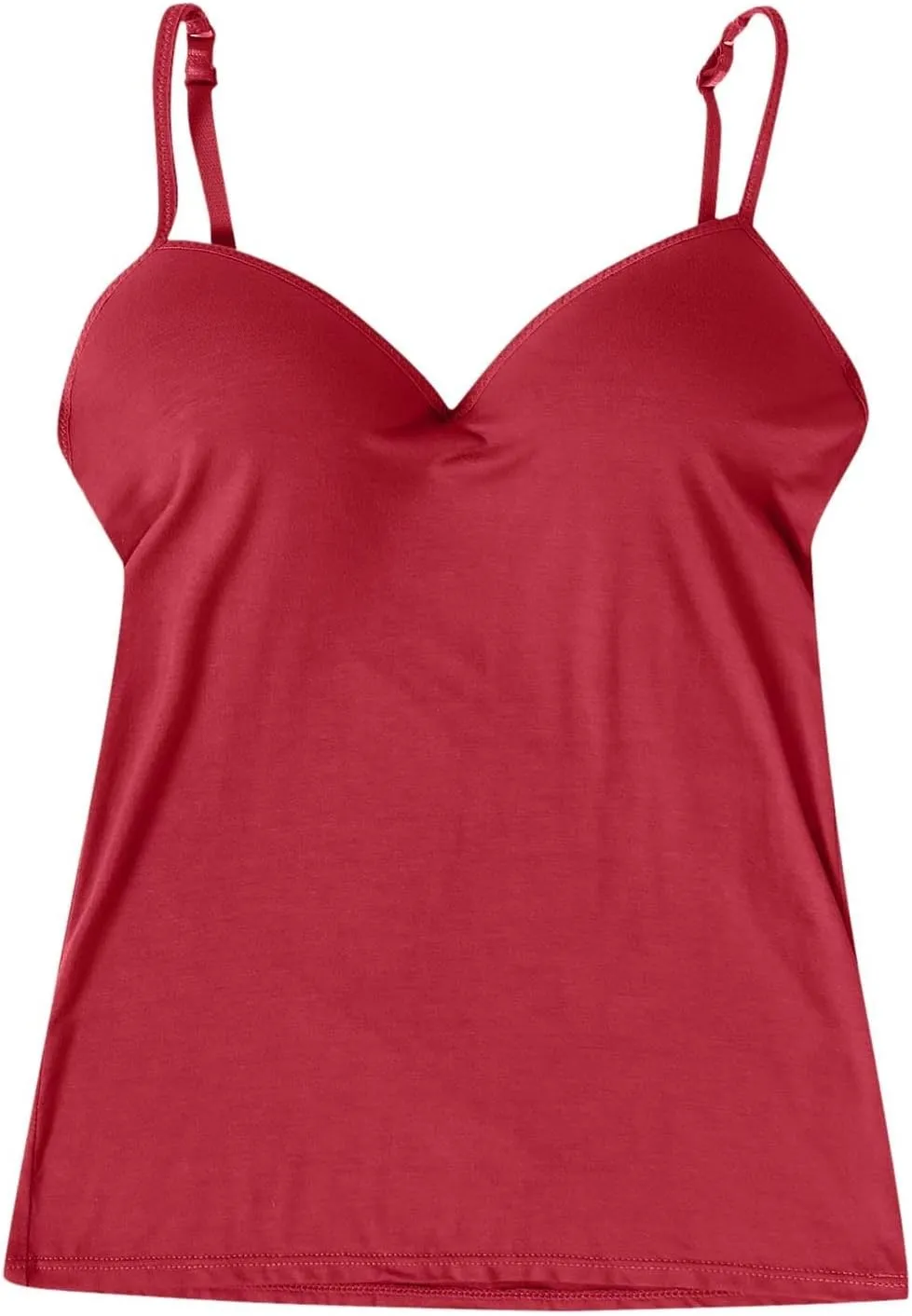 Tank Top for Women Shelf Bra Spaghetti Strap Camisoles Layer Padded Bra Cotton Cami Shirt