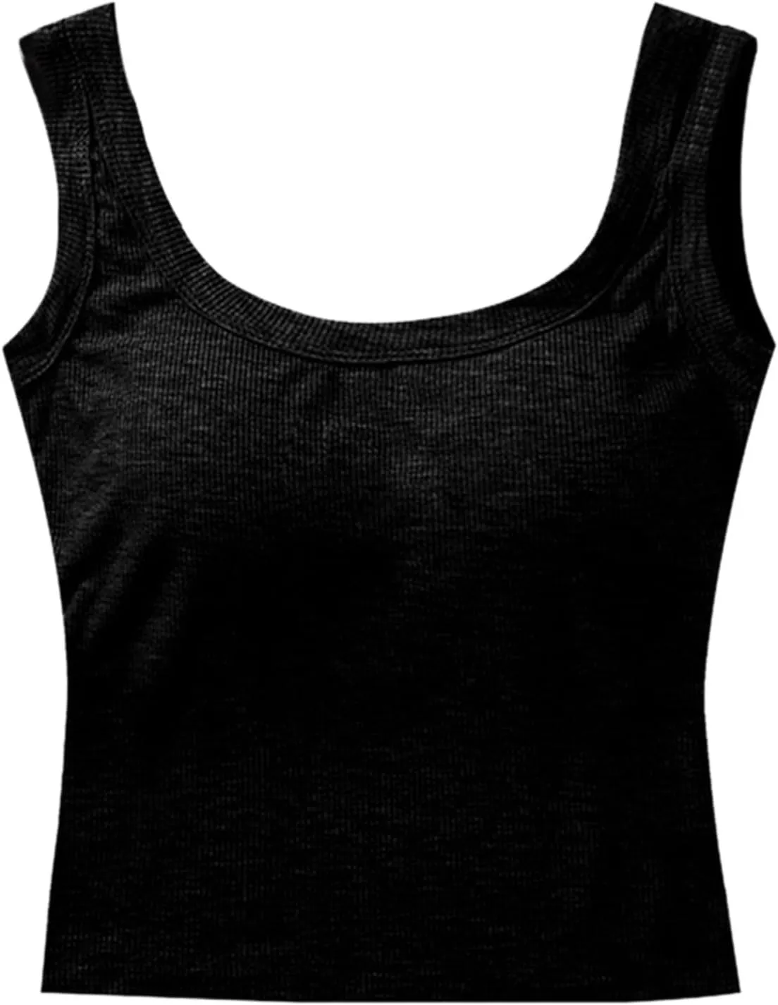 Tank Top for Women with Built in Bra Adjustable Strap Camisole Basic Cotton Cami Shirts