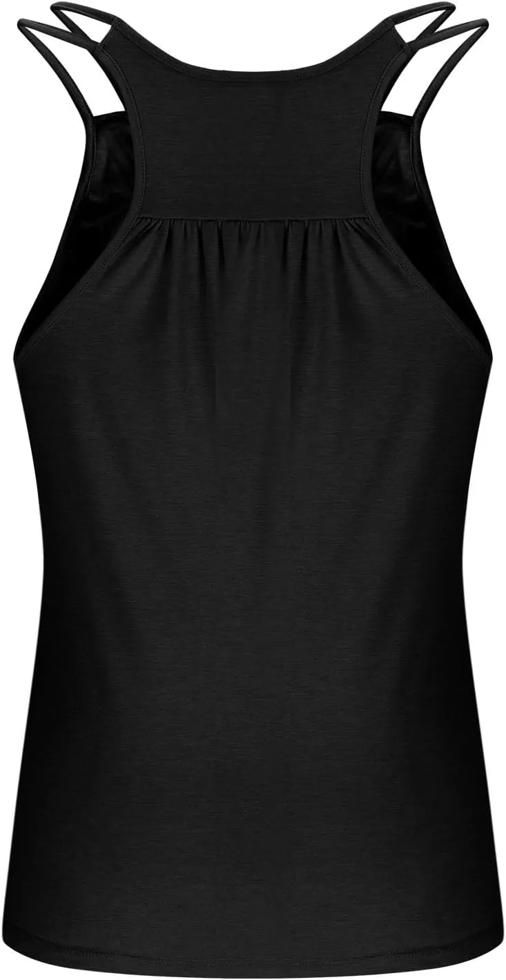 Tank Top with Built in Bra for Women Sports Cute Cami Shirts Summer Workout Camisoles Sleeveless Under Clothes