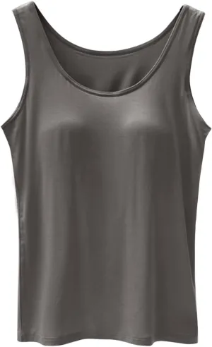 Tank Tops for Women Built With Chest Pads Five Fingers Cotton Shelf Bra Fitness Tanks Layering Workout Undershirts