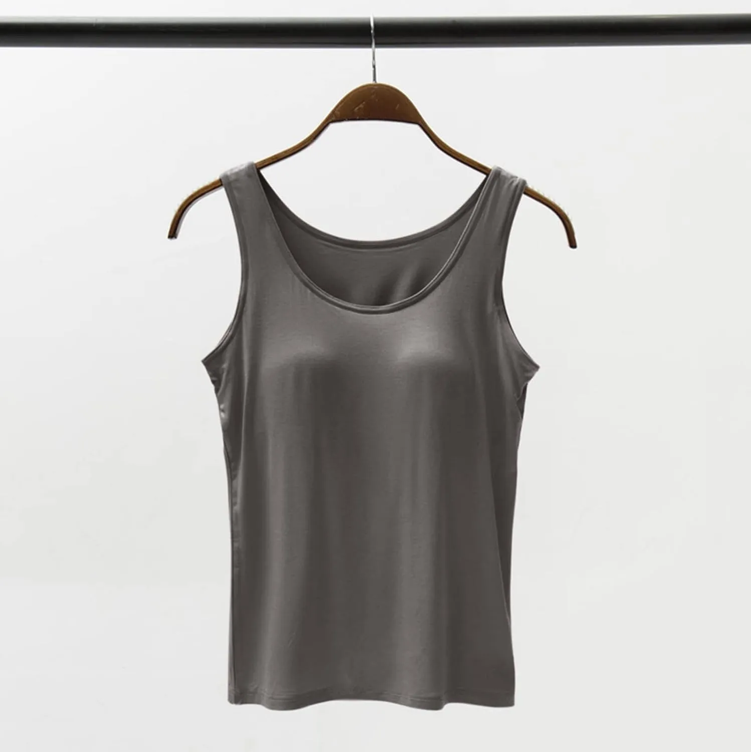 Tank Tops for Women Built With Chest Pads Five Fingers Cotton Shelf Bra Fitness Tanks Layering Workout Undershirts