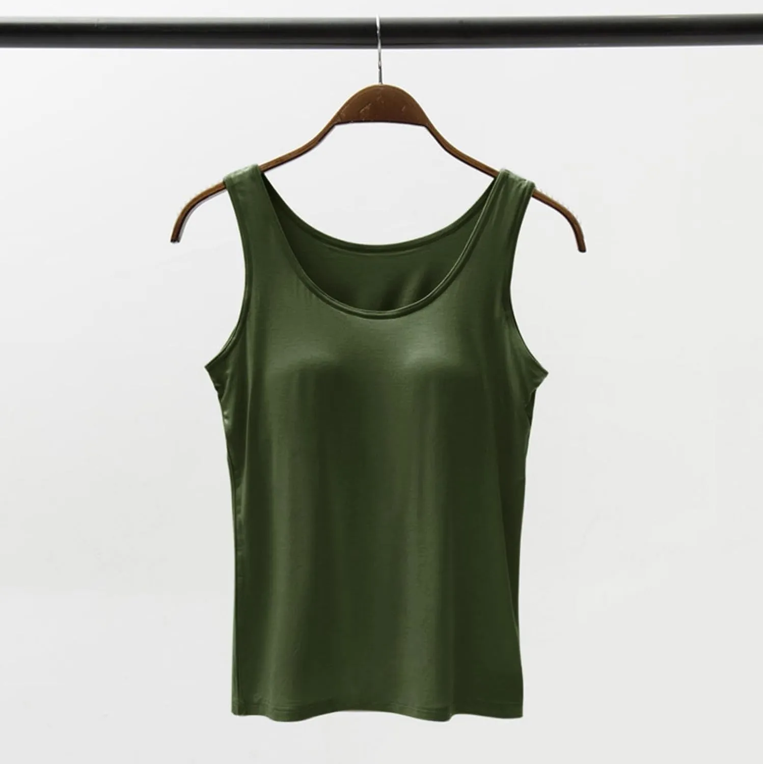 Tank Tops for Women Built With Chest Pads Five Fingers Cotton Shelf Bra Fitness Tanks Layering Workout Undershirts