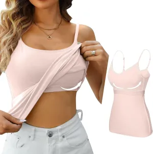 Tank Tops for Women Modal Spaghetti Strap Summer Camisole Workout Sports Cute Cami Undershirt with Built in Bras