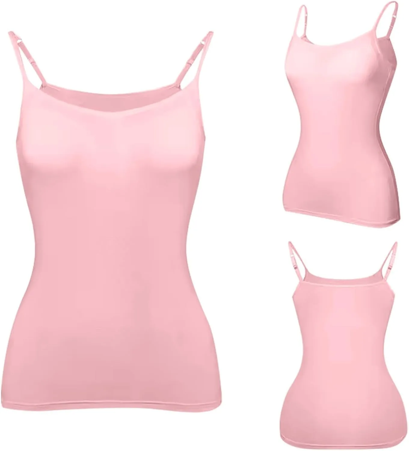 Tank Tops for Women Modal Spaghetti Strap Summer Camisole Workout Sports Cute Cami Undershirt with Built in Bras