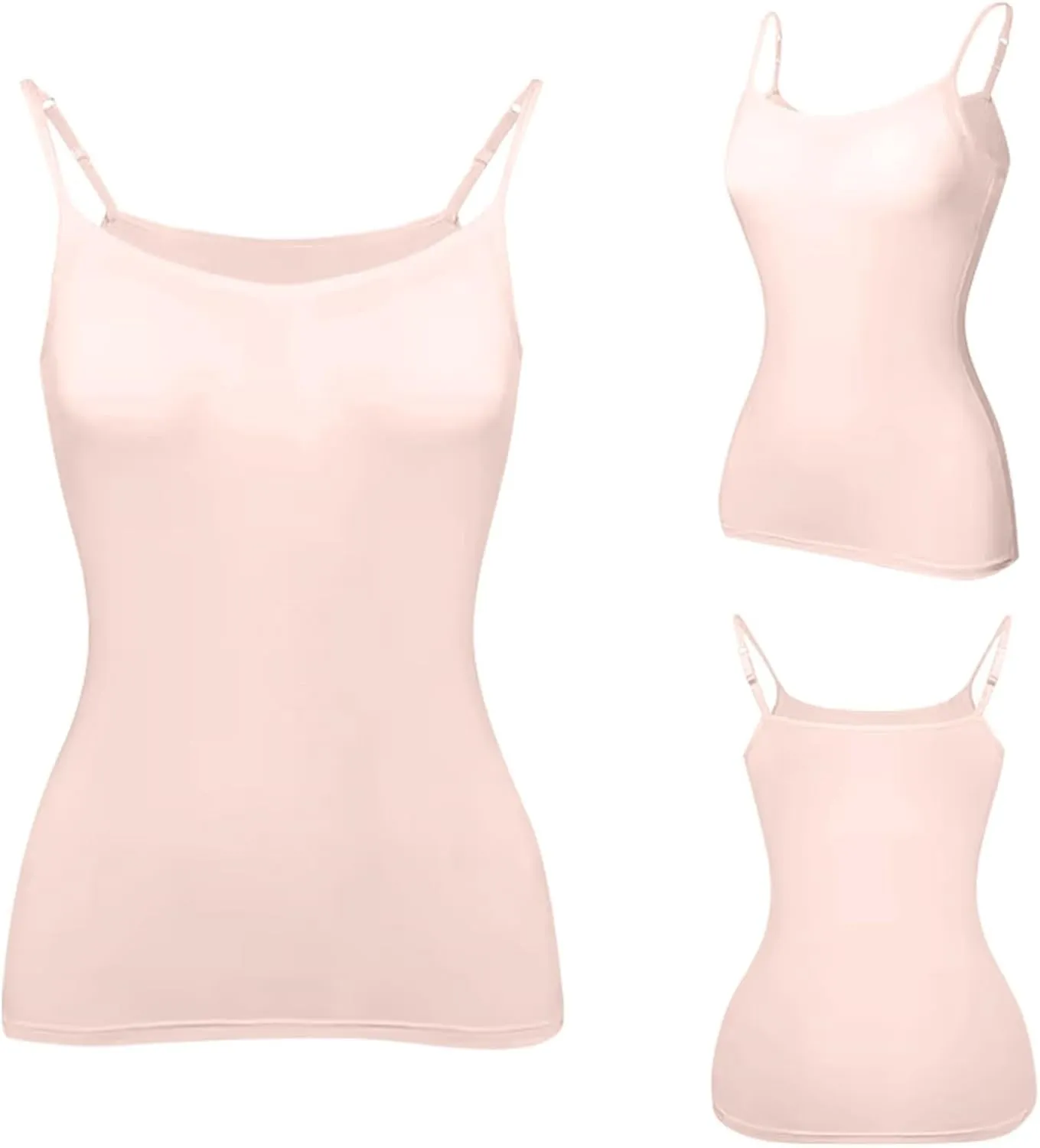 Tank Tops for Women Modal Spaghetti Strap Summer Camisole Workout Sports Cute Cami Undershirt with Built in Bras