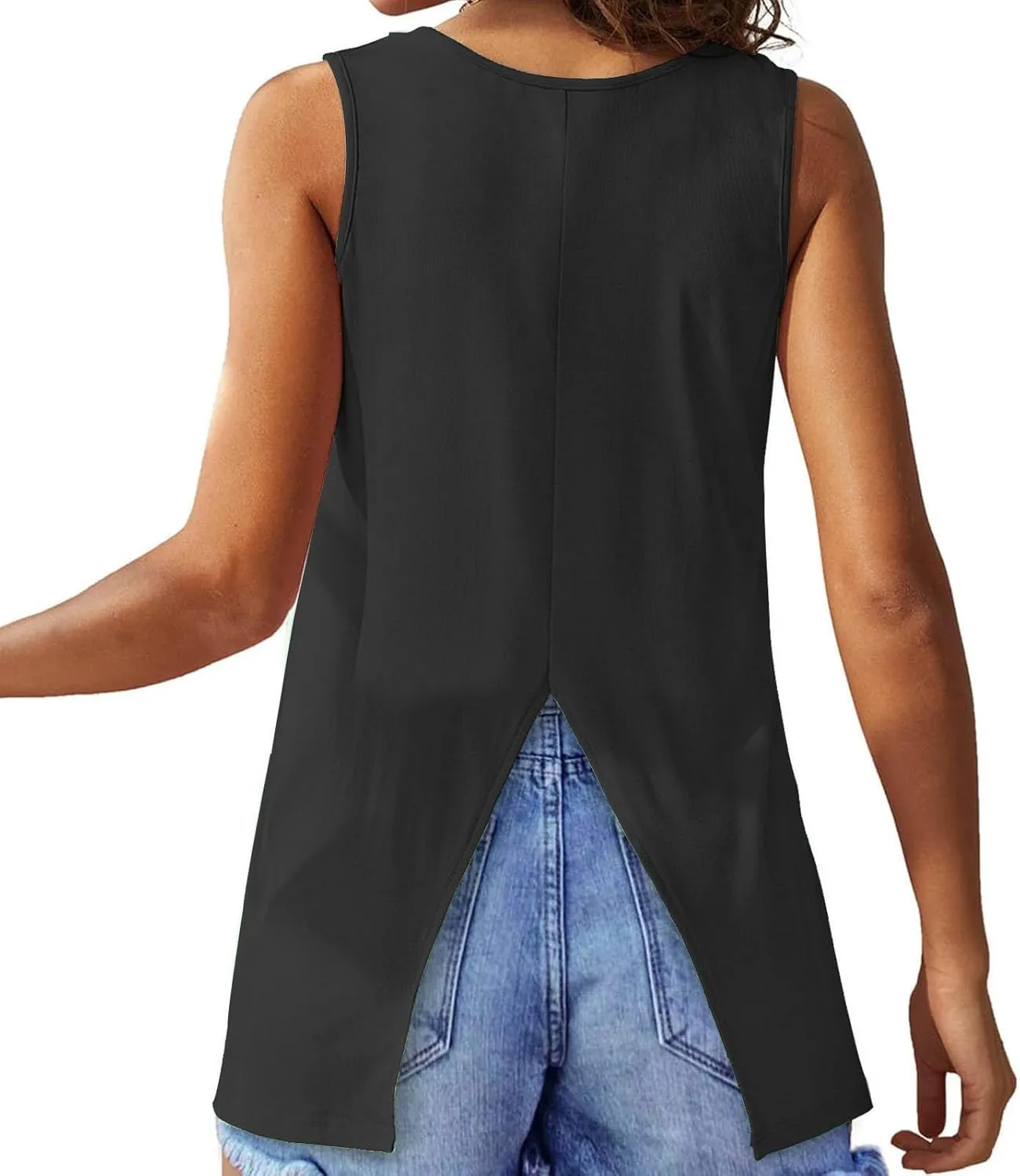 Tank Tops for Women Open Back Sleeveless Workout Tops Athletic Running Exercise Yoga Shirts Sports Gym Clothe
