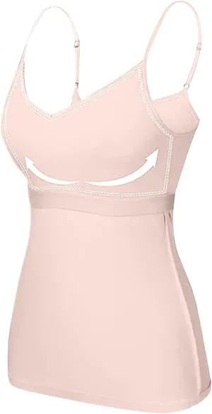 Tank Tops for Women Sexy Adjustable Spaghetti Strap Camisole Fashion Comfy Sleeveless Tops with Built in Padded Bra
