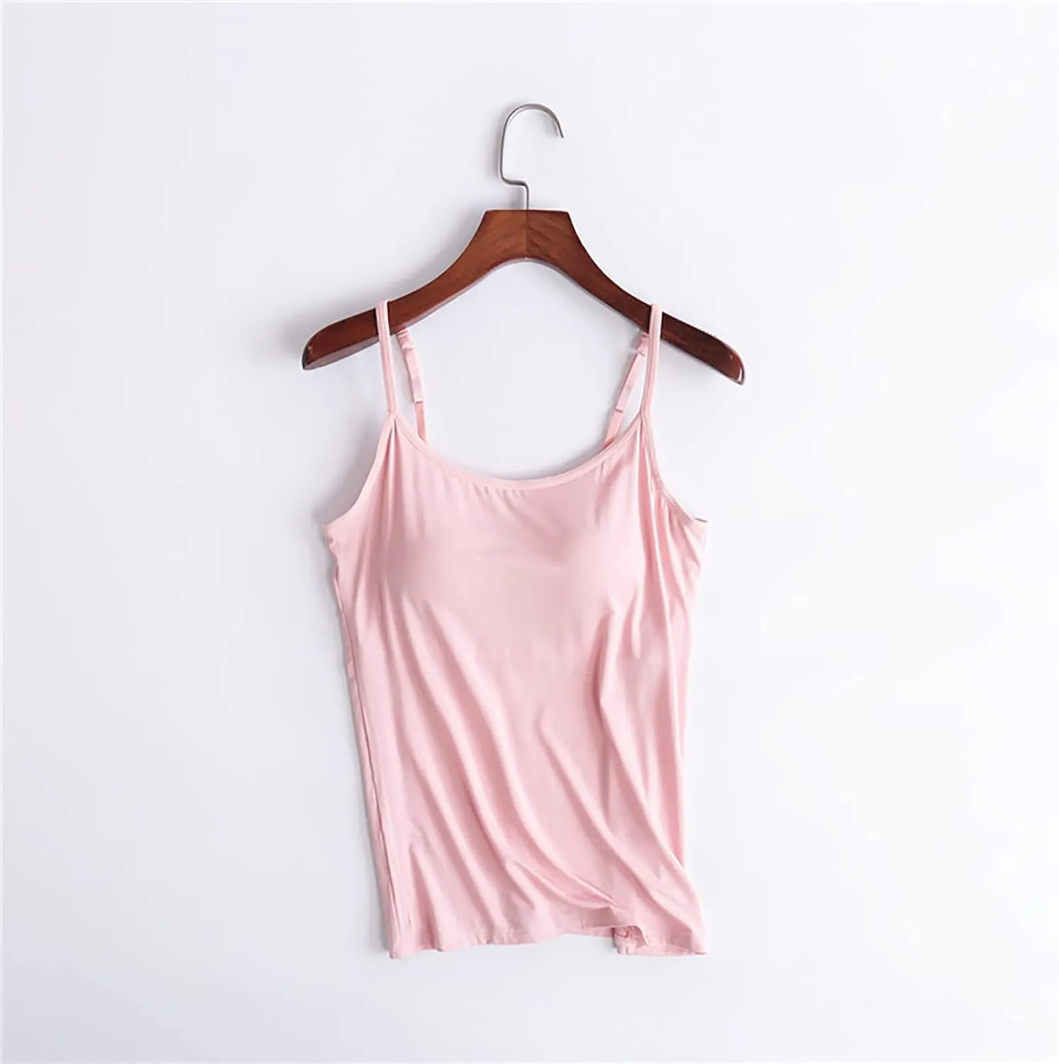 Tank Tops with Built in Bras Padded Cropped Casual Workout Shirts Spaghetti Strap Yoga Tank Tops Summer Camisoles