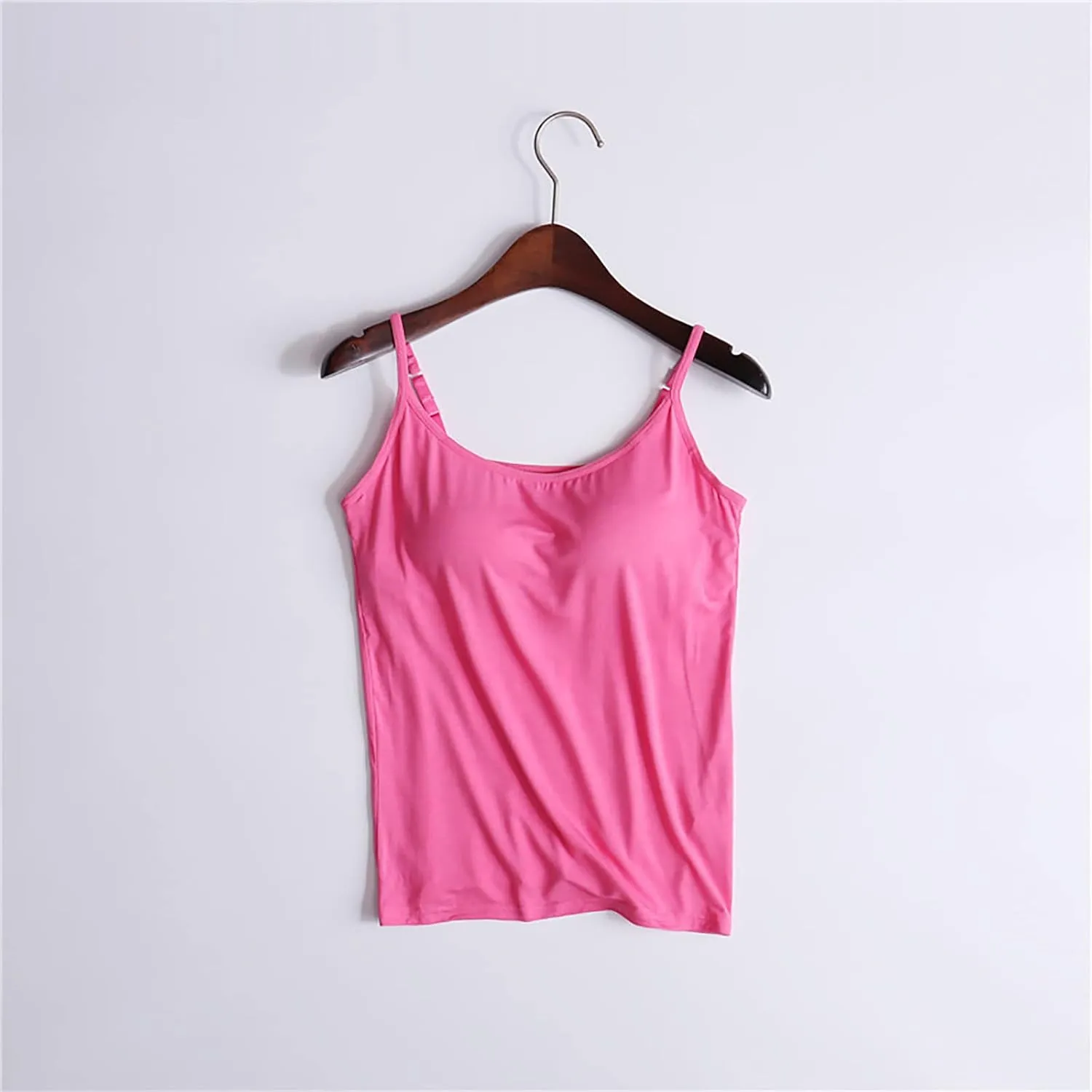 Tank Tops with Built in Bras Padded Cropped Casual Workout Shirts Spaghetti Strap Yoga Tank Tops Summer Camisoles