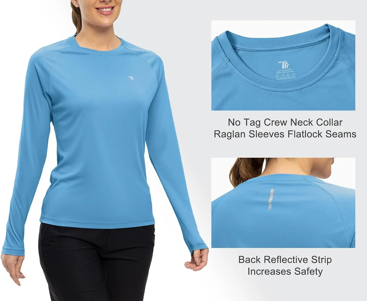 TBMPOY Women UPF 50  Long Sleeve Shirts Quick Dry Quarter Zipper Sun Shirts Hiking Athletic Workout Shirts