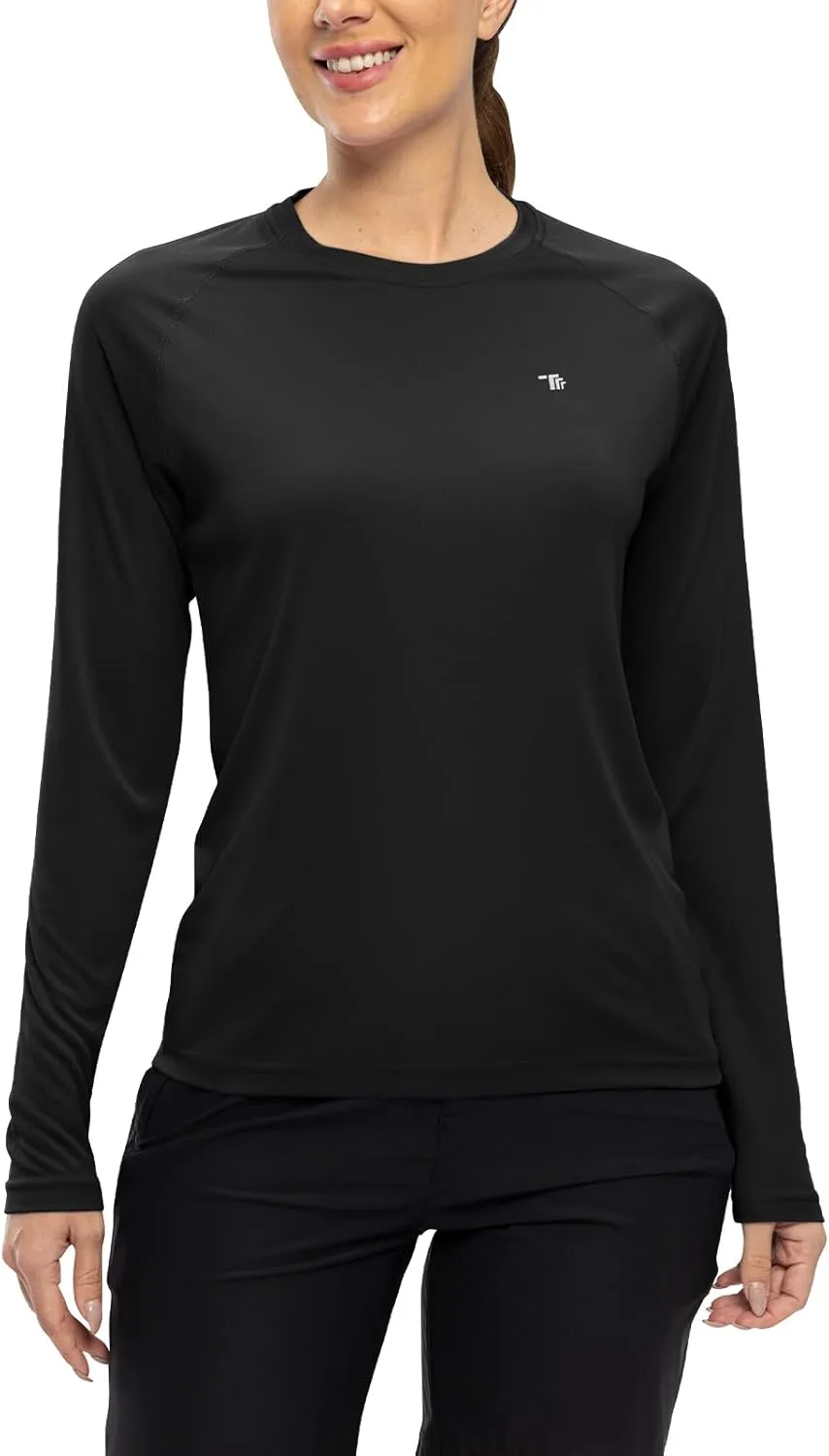TBMPOY Women UPF 50  Long Sleeve Shirts Quick Dry Quarter Zipper Sun Shirts Hiking Athletic Workout Shirts