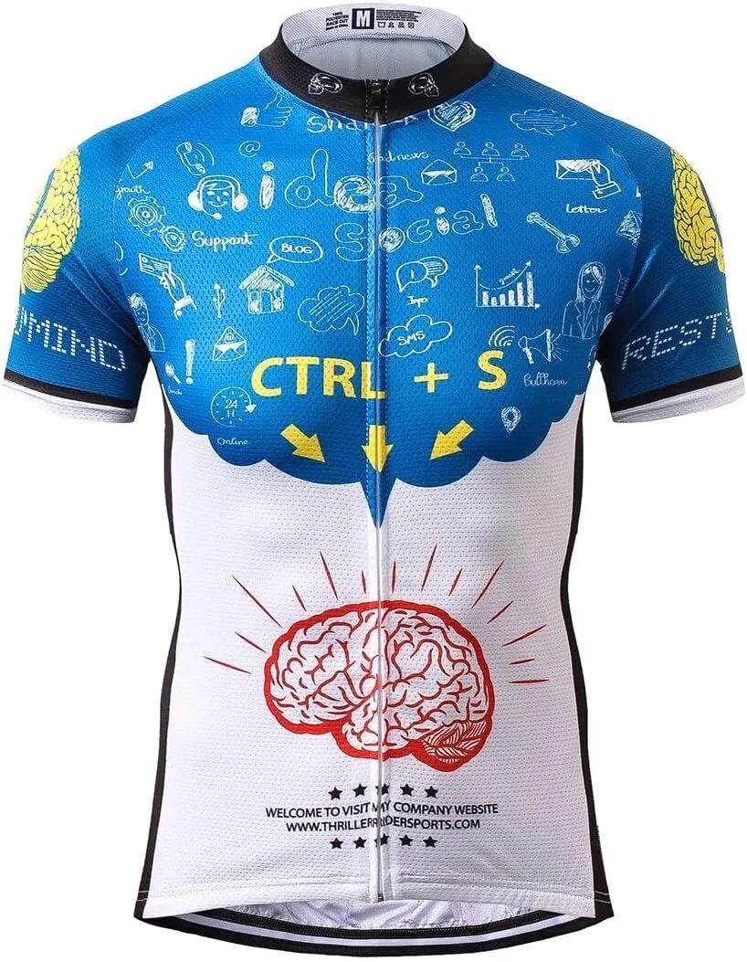 Thriller Rider Sports Mens Rest Your Mind Outdoor Sports Mountain Bike Short Sleeve Cycling Jersey
