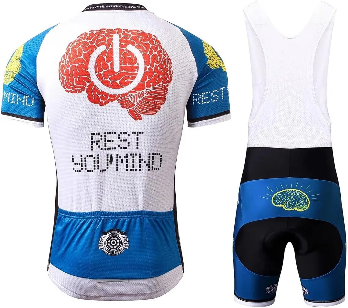 Thriller Rider Sports Mens Rest Your Mind Outdoor Sports Mountain Bike Short Sleeve Cycling Jersey