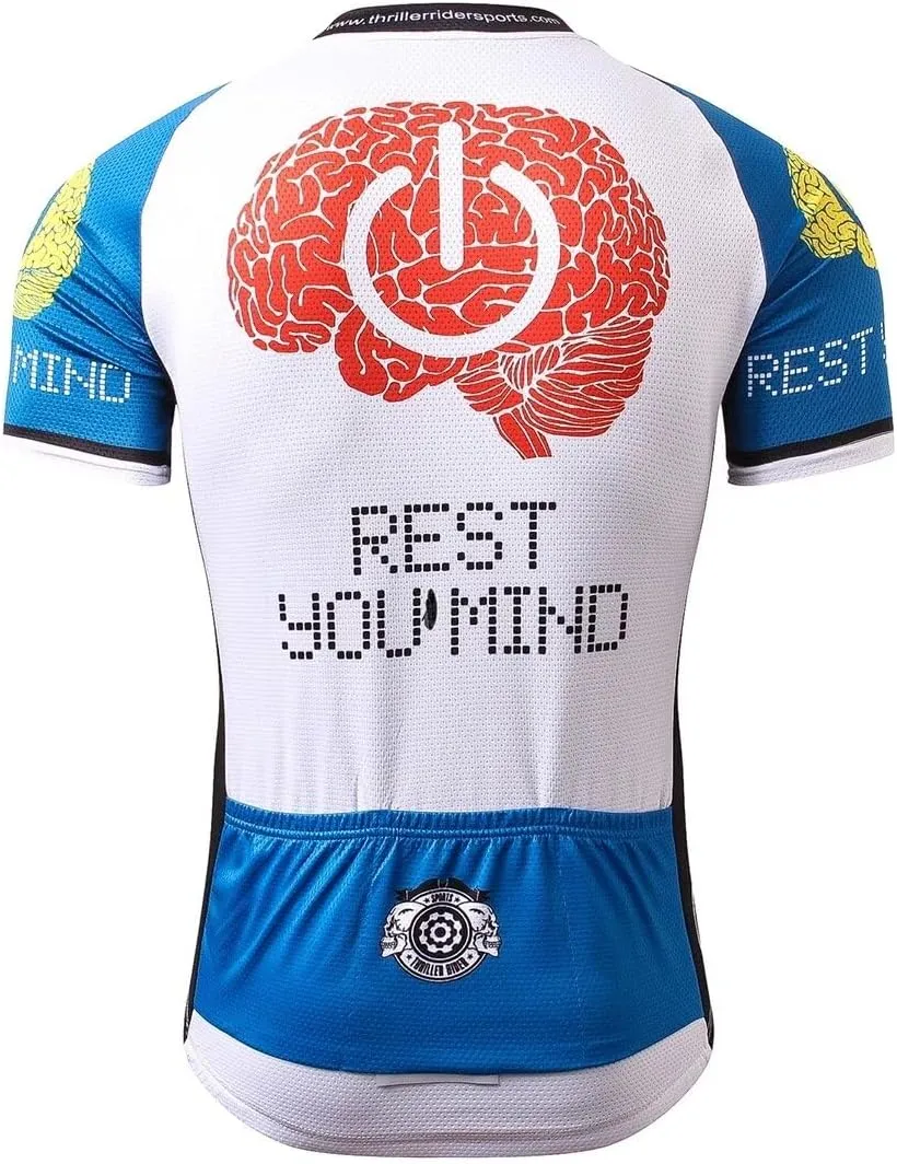 Thriller Rider Sports Mens Rest Your Mind Outdoor Sports Mountain Bike Short Sleeve Cycling Jersey