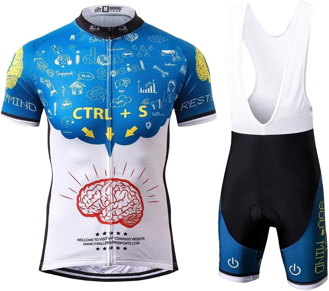 Thriller Rider Sports Mens Rest Your Mind Outdoor Sports Mountain Bike Short Sleeve Cycling Jersey