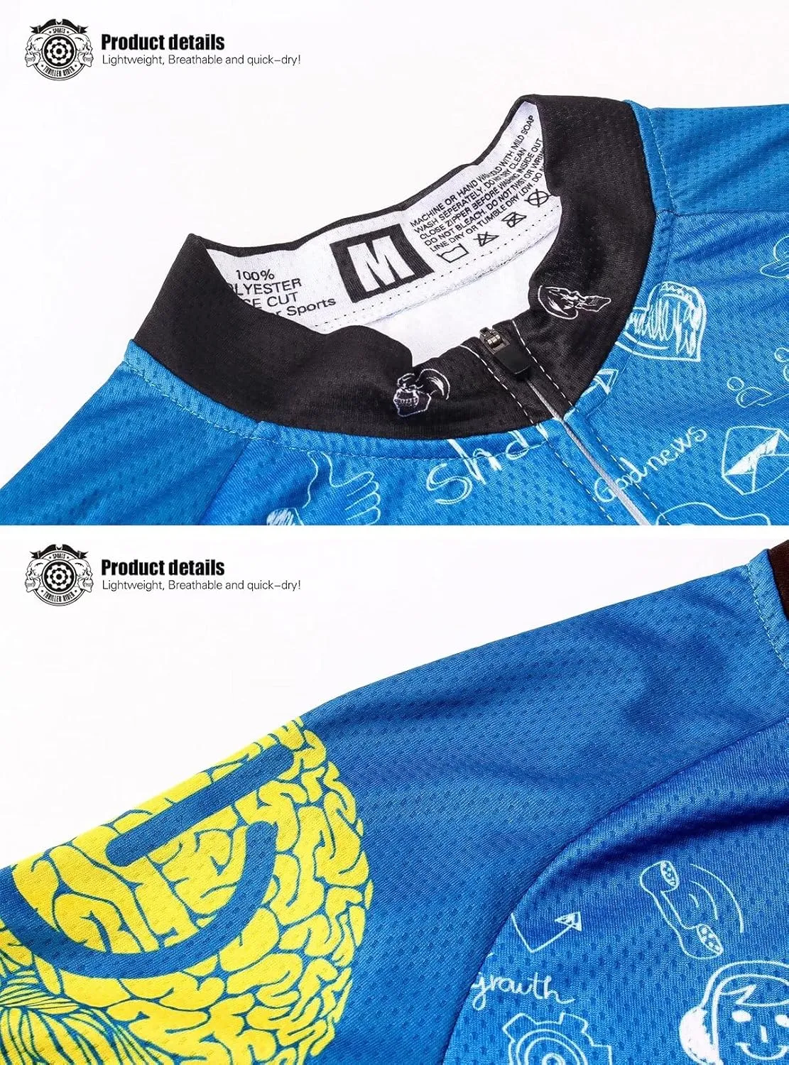 Thriller Rider Sports Mens Rest Your Mind Outdoor Sports Mountain Bike Short Sleeve Cycling Jersey