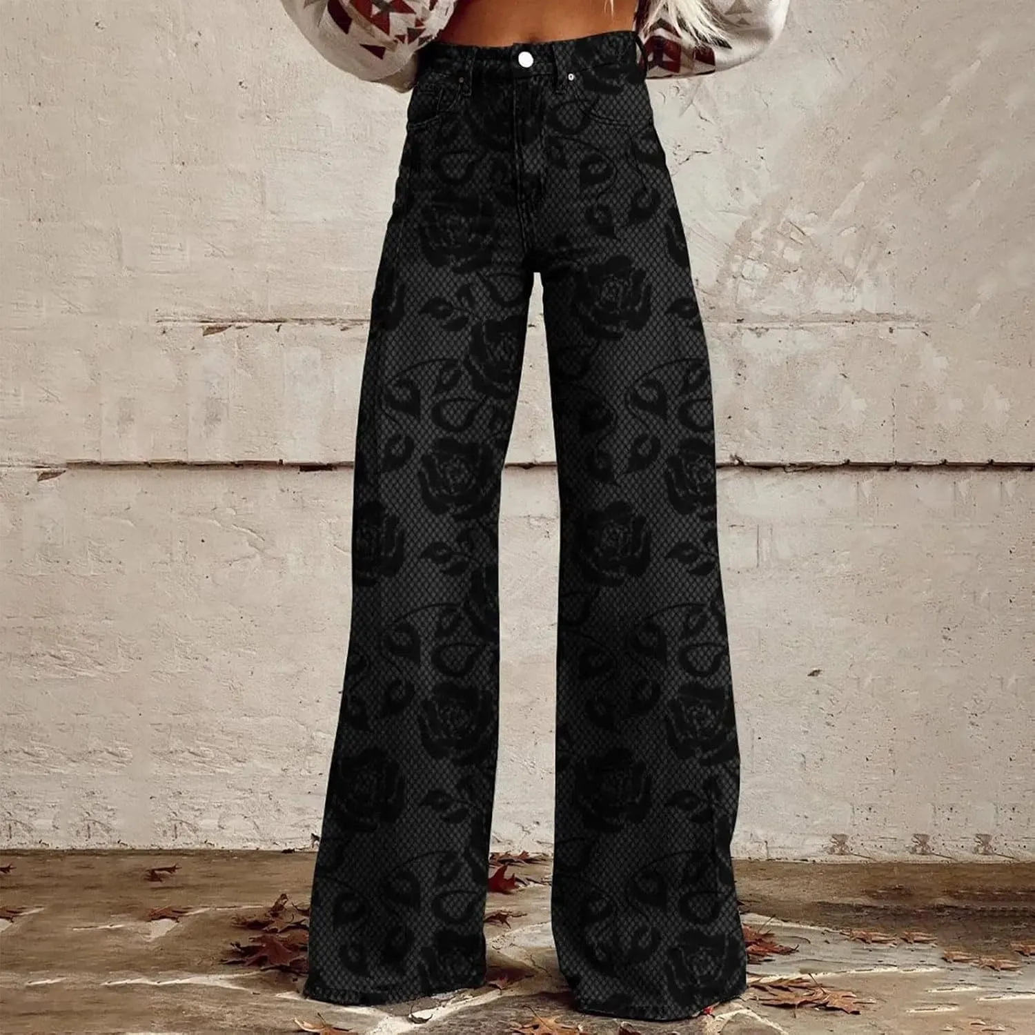 Tie Dye Pattern Print Pants for Women Trendy Wide Leg Trousers High Waist Long Straight Hippie Pants Loose Fit Pants