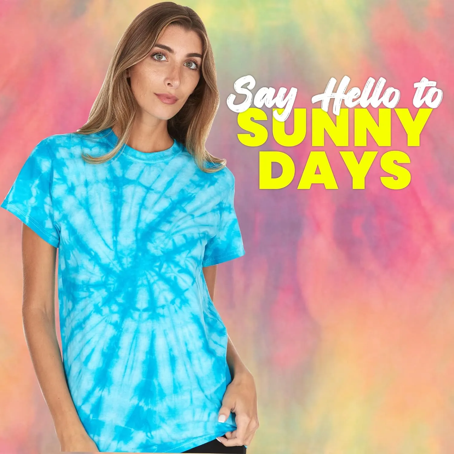 Tie Dye Shirt for Women, Men, Teens - 100% Cotton T-Shirts in 35 Colors, Sizes S-5XL