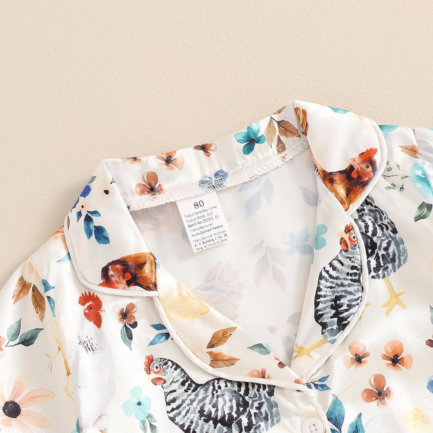 Toddler Baby Girls Summer Silk Pajamas Floral Print Short Sleeve Lapel Button Down Shirt Shorts Kids Satin Sleepwear