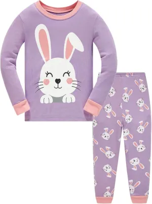 Toddler Girl Pajamas Sets Long Sleeve Cotton Pajamas Baby Girls Clothes PJs Two Piece Kids Jammies 2 to 10 Years