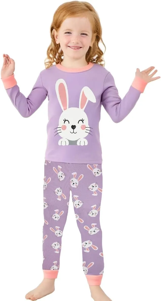 Toddler Girl Pajamas Sets Long Sleeve Cotton Pajamas Baby Girls Clothes PJs Two Piece Kids Jammies 2 to 10 Years