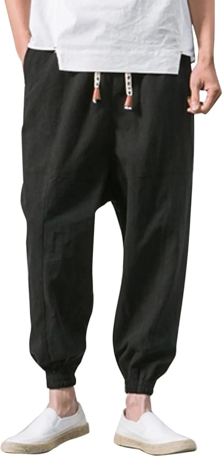 Trousers Men with Pockets Drawstring Elastic Pants Mid Waist Waist Solid Casual Men's Casual Chinos Pants Men