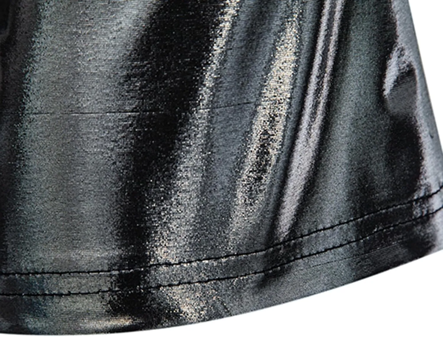 Uillui Mens Metallic T-Shirts 70s Gold/Sliver Shiny Shirts Disco Outfits Holographic Short Sleeve Party Clubwear Shirts