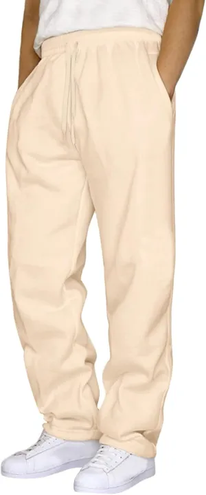 Vickyleb Men's Hiking Cargo Pants Relaxed Fit Drawstring Elastic Waist Sweatpants Sports Athletic Trousers with Pockets