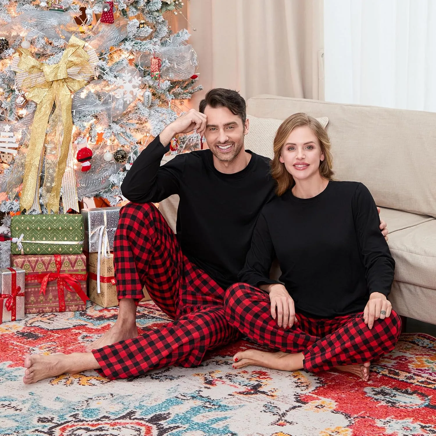 VS&LLWQ Christmas Pjs Family Set Christmas Matching Pajamas For Family Couples Christmas Jammies Holiday Xmas Sleepwear