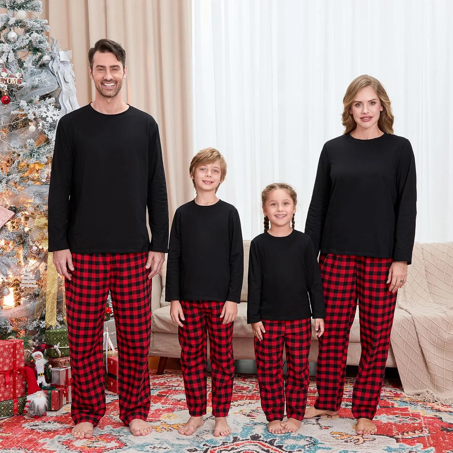 VS&LLWQ Christmas Pjs Family Set Christmas Matching Pajamas For Family Couples Christmas Jammies Holiday Xmas Sleepwear